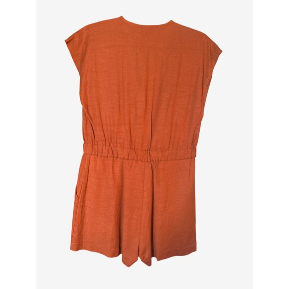 Rumer Womens Rust Sleeveless Romper With Zipper Closure Size S - Picture 3 of 4